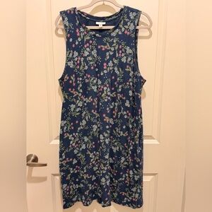 J. Jill Blue Floral Midi Dress